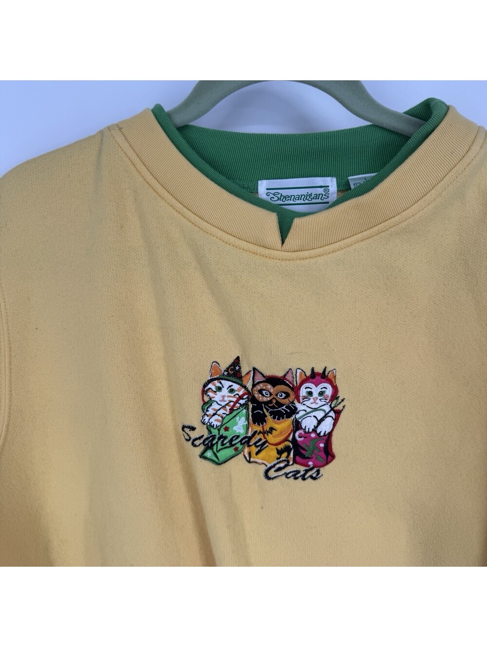 Vintage halloween cats sweatshirt large L kitschy spooky cute retro eclectic
